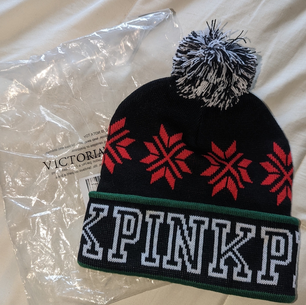 Pink beanie hat